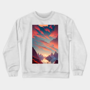 Beautiful Clouds - Mountain Range at Sunset Landscape Crewneck Sweatshirt